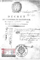 Décret De L'Assemblée Nationale Abolissant La Monarchie  Avec Le Timbre - Histoire