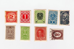 Autriche Lot De 9 Timbres -YT T 75 1920 - T228 1949 - 227 1921 - 205 1920 - 202 1919 - 271 1922 - 162 1917 - 211 1947 - - Sonstige & Ohne Zuordnung