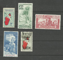 MADAGASCAR Poste Aérienne N°29, 41, 43, 44, 53 Cote 4.80€ - Airmail