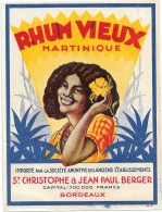 RHUM VIEUX MARTINIQUE - Importé Par St CHRISTOPHE é JEAN PAUL BERGER  - BORDEAUX - Rum