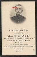 Guerre 1914-Faire-part De Décès 1916-dcd En Captivité à Rieneck-Jules STAES Soldat 273e R Né à Bailleul (59) - Obituary Notices