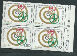 Italia 1973; Provveditorato Generale Dello Stato: Quartina Con Il Numero Del Foglio Sul Bordo Destro. - 1971-80: Mint/hinged