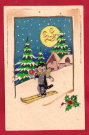 AF391 FANTAISIES CHAT SKI LUNE HORS PLAN DECOUPIS COLLECTION IDA N°601- - Dreh- Und Zugkarten