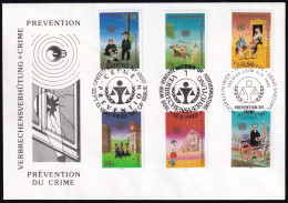 UNO NEW YORK - WIEN - GENF 1990 TRIO-FDC Verbrechensverhütung - Gezamelijke Uitgaven New York/Genève/Wenen