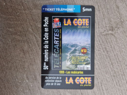 TICKET DE TELEPHONE COTE EN POCHE 1 - Tickets FT