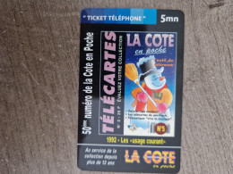 TICKET DE TELEPHONE COTE EN POCHE 2 - Billetes FT