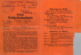 AUSTRIA , SALZBURGO  , DOCUMENTO DEL TERCER REICH / NAZI  , CARTILLA RACIONAMIENTO ROPA , PRENDAS DE VESTIR - 1939-45