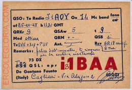 Ad9204 - ITALY - RADIO FREQUENCY CARD - 1948   Cagliari - Radio