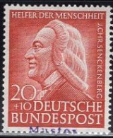 GERMANY(1953) Johann Christian Senckenberg. MUSTER (specimen) Overprint. Physician And Botanist. Scott No B336. - Autres & Non Classés