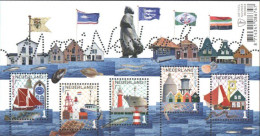 Netherlands Pays-Bas Niederlande 2016 Beauty Of Holland Lighthouses Ships Landscapes Set Of 5 Stamps In Block MNH - Phares