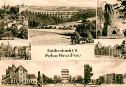 73750242 Mylau Burg Markt Reichenbach Postamt Goeltzschtalbruecke Wasserturm Tex - Mylau