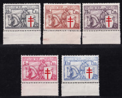 Belgica, 1934 Y&T. 394, 395, 397, 398, 399, MNH. - Unused Stamps