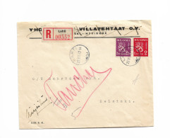 Registered Cover From Lahti To Helsinki Finland WWII 1942 OY Schröder Ab - Cartas & Documentos