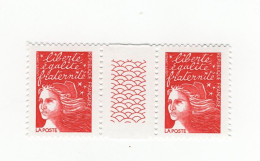 Luquet TVP Rouge " La Poste " YT 3083a Paire Interpanneau Sans Phospho. Voir Scan. Cote YT > 50 € Maury N° 3076e > 30 €. - Unused Stamps