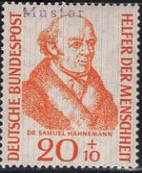 GERMANY(1955) Samuel Hahnemann. MUSTER (specimen) Overprint. Founder Of Homeopathy. Scott No B346. - Andere & Zonder Classificatie