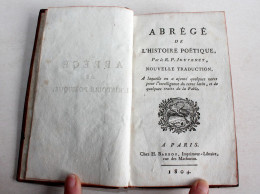 RARE ABREGE DE L'HISTOIRE POETIQUE De JOUVENCY NOUVELLE TRAD 1804 LATIN FRANCAIS / ANCIEN LIVRE XIXe SIECLE (2204.21) - 1801-1900