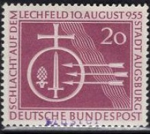 GERMANY(1955) Battle Of Lechfield. MUSTER (specimen) Overprint. Scott No 732. - Sonstige & Ohne Zuordnung