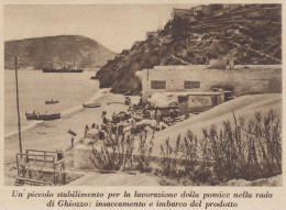 Lipari - Stabilimento Lavorazione Pomice A Rada Di Ghiozzo - 1935 Stampa - Prints & Engravings