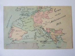 Carte Pos.carte Europeenne 1912/European Map 1912 Unused Postcard - Cartes Géographiques