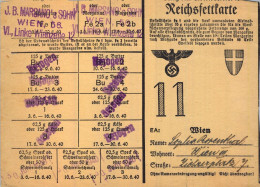 WIEN , VIENA ,  DOCUMENTO DEL TERCER REICH / NAZI  , CARTILLA RACIONAMIENTO PARA MARGARINA - 1939-45