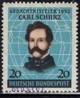 GERMANY(1952) Carl Schurz. MUSTER (specimen) Overprint. German Emigrant Who Became Secretary Of The Interior Under Presi - Andere & Zonder Classificatie