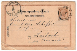 Imperial Austrian 2 Kreuzer Postcard Postal Stationery 8.04.1893 Belle-Époque Corespondenz-Karte Laibach Ljubljana - Cartes Postales