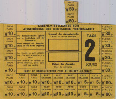 DOCUMENTO DEL TERCER REICH / NAZI  , CARTILLA RACIONAMIENTO PARA  MILITARES ALEMANES , PAN , CARNE - 1939-45