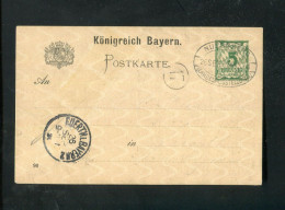 "BAYERN" 1896, Postkarte Mi. P 48/02 SSt. "NUERNBERG" (A1197) - Entiers Postaux