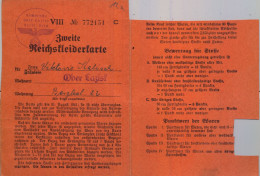 OBER LAZISK , DOCUMENTO DEL TERCER REICH / NAZI  , CARTILLA RACIONAMIENTO PARA PRENDAS DE VESTIR , ROPA , CLOTHES - 1939-45