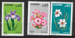 ANDORRE FRANÇAIS N° 234/35/36    " FLEURS " - Unused Stamps