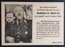 GERMANY THIRD 3RD REICH PROPAGANDA CARD BRITISH FORGERY WWII DR. ROBERT LEY - Weltkrieg 1939-45