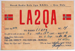 Ad9230 - NORWAY - RADIO FREQUENCY CARD  - Oslo -   1949 - Radio