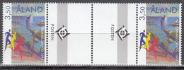 ALAND  163, Mit Doppel-Zierfeld, Postfrisch **, Crosslauf, 1999 - Aland