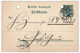 Imperial Germany 5 Pfennig Postcard 22.04.1899 Belle-Époque Corespondenz-Karte Darmstadt Zu Groß-Gerau - Cartes Postales