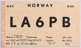 Ad9232 - NORWAY - RADIO FREQUENCY CARD  -  1950 - Radio