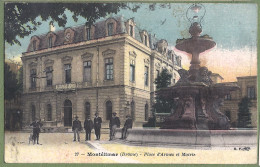 CPA Dos Précurseur - DROME - MONTÉLIMAR - PLACE D'ARMES ET MAIRIE - Animation - Montelimar