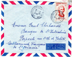 1957  CAD De STRASBOURG - GARE  T P " J J ROUSSEAU "15f Seul Sur Lettre Envoyée à PAPEETE TAHITI - Covers & Documents