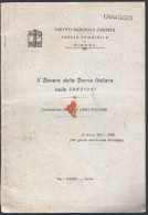 GINOSA - LIBRETTO DEL 1936 - FASCIO FEMMINILE CONVERSAZIONE DELLA DOTT. LINDA RICCIARDI - SANZIONI (STAMP395) - Oorlog 1939-45