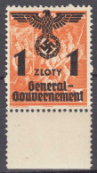 Generalgouvernement 1940 Mi.27 * Ungebraucht MH Überdruck 1 Zl. Auf 1 Zl. (70573 - Ocupación 1938 – 45