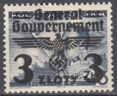 Generalgouvernement 1940 Mi.29 * Ungebraucht MH Überdruck 3 Zl. Auf 3 Zl. (70576 - Ocupación 1938 – 45