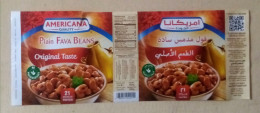 Egypt, Americana, Plain Fava Beans Label - Fruit En Groenten