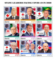 Liberia 2021, Against Covid, Leader, Red Cross, 9 Val In BF - Stamps