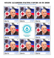 Liberia 2021, Against Covid, Leader, M. Mishustin, Red Cross, BF - Briefmarken