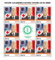 Liberia 2021, Against Covid, Leader, G. D'Estaing, Red Cross, BF - Postzegels