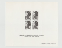 4 Epreuves De 4 Timbres D'usage Courant - Marianne Type Liberté - Documentos Del Correo