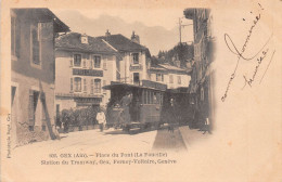 GEX (Ain) - Place Du Pont (La Faucille) - Station Du Tramway - Hôtel Grosrey - Précurseur Voyagé 1903 (2 Scans) - Gex