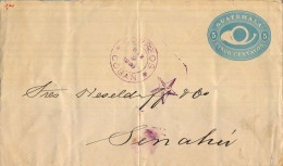 1900 GUATEMALA , COBAN - SINAHÚ , SOBRE ENTERO POSTAL CIRCULADO - Guatemala