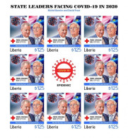 Liberia 2021, Against Covid, Leader, Barnier, Frost, Red Cross, BF IMPERFORATED - Liberia