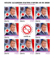 Liberia 2021, Against Covid, Leader, Macron, Red Cross, BF IMPERFORATED - Liberia