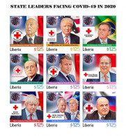 Liberia 2021, Against Covid, Leader, Red Cross, 9 Val In BF IMPERFORATED - Liberia